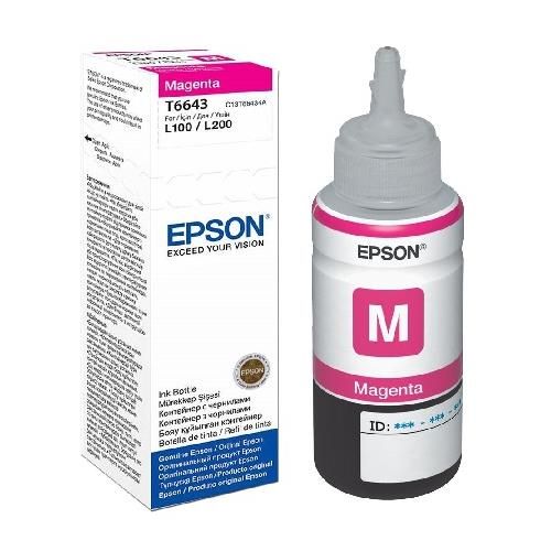 Genuine Epson T6643 Magenta Ink Bottle