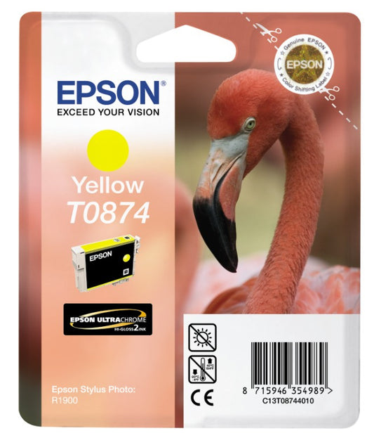 Genuine Epson T0874 Yellow Ink Cartridge