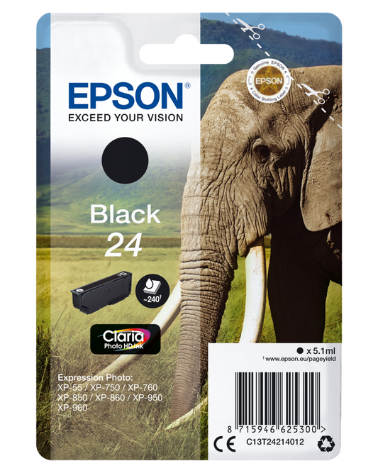 Genuine Epson 24 Black Ink Cartridge