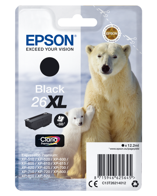 Genuine Epson 26XL Black Ink Cartridge