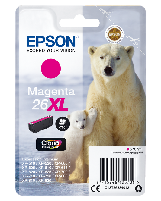 Genuine Epson 26XL Magenta Ink Cartridge