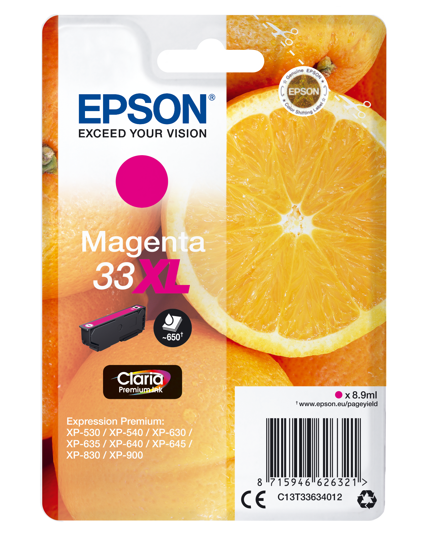 Genuine Epson 33XL Magenta Ink Cartridge