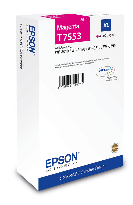 Genuine Epson T7553 Magenta High Yield Ink Cartridge