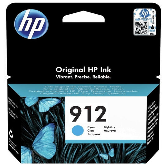 Genuine HP 912 Cyan Ink Cartridge 3YL77AE