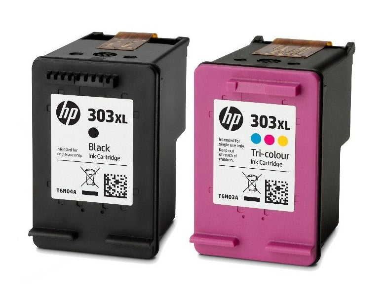 Genuine HP 303XL Black and Tri-Colour High Capacity Twin Pack Ink Cartridges 3YN10AE