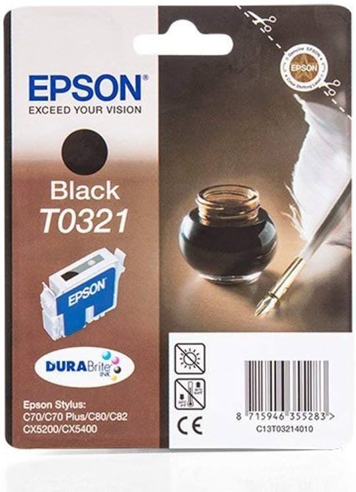 Genuine Epson T0321 Black Ink Cartridge