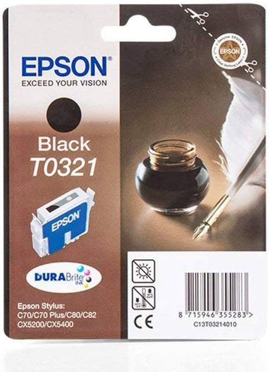 Genuine Epson T0321 Black Ink Cartridge