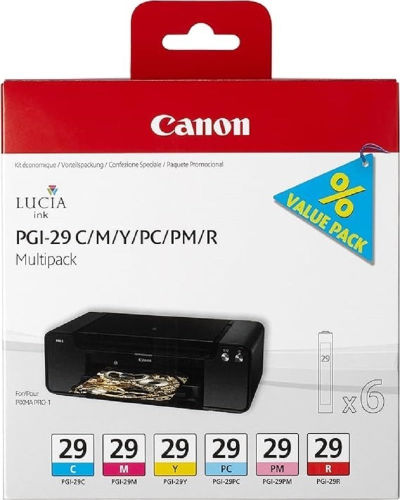 Genuine Canon PGI-29 C/M/Y/PC/PM/R Ink Cartridge Multipack 4873B005