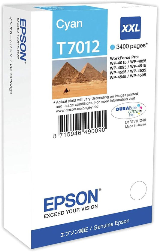 Genuine Epson T7012 Cyan Ink Cartridge