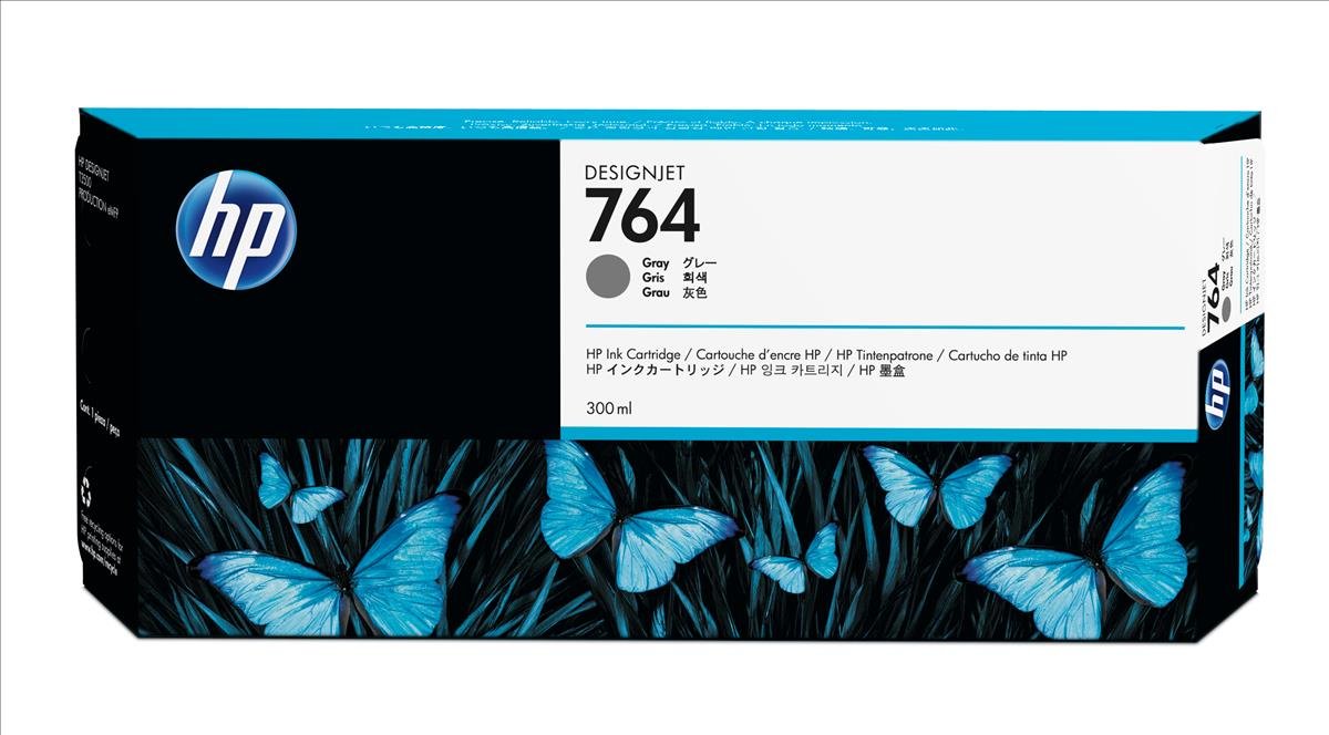 Genuine HP 764 Grey Ink Cartridge C1Q18A 300ml