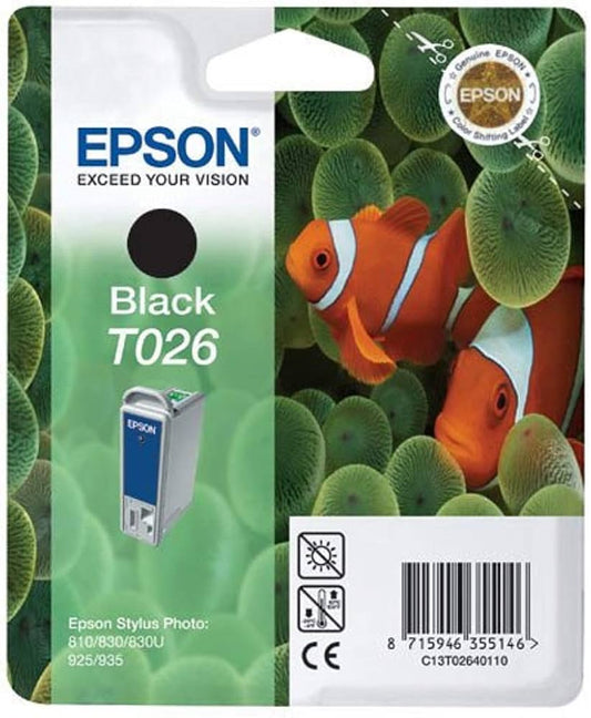 Genuine Epson T026 Black Ink Cartridge