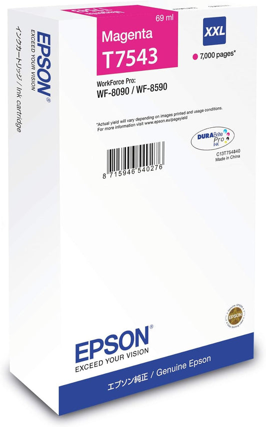 Genuine Epson T7543 Magenta Ink Cartridge C13T754340