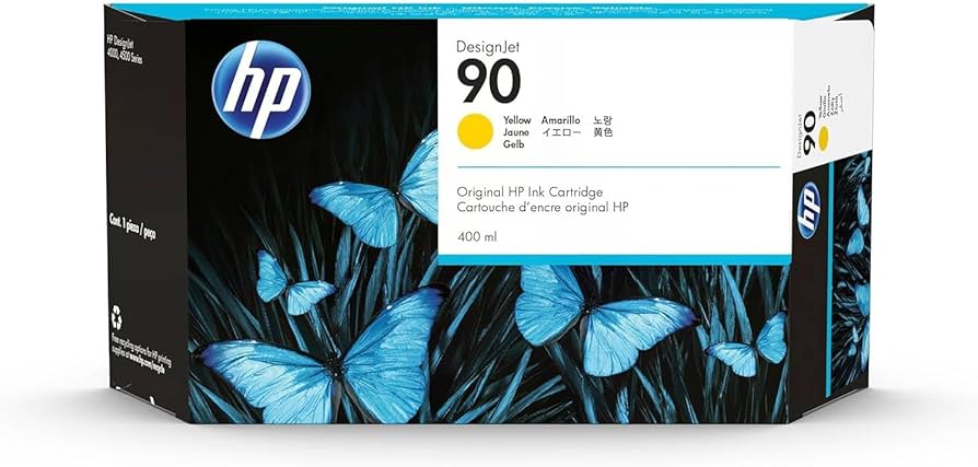 Genuine HP 90 Yellow Ink Cartridge C5065A 400ml