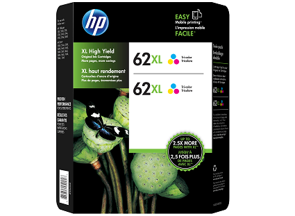 Genuine HP 62XL Tri-Colour Ink Cartridge Twin Pack