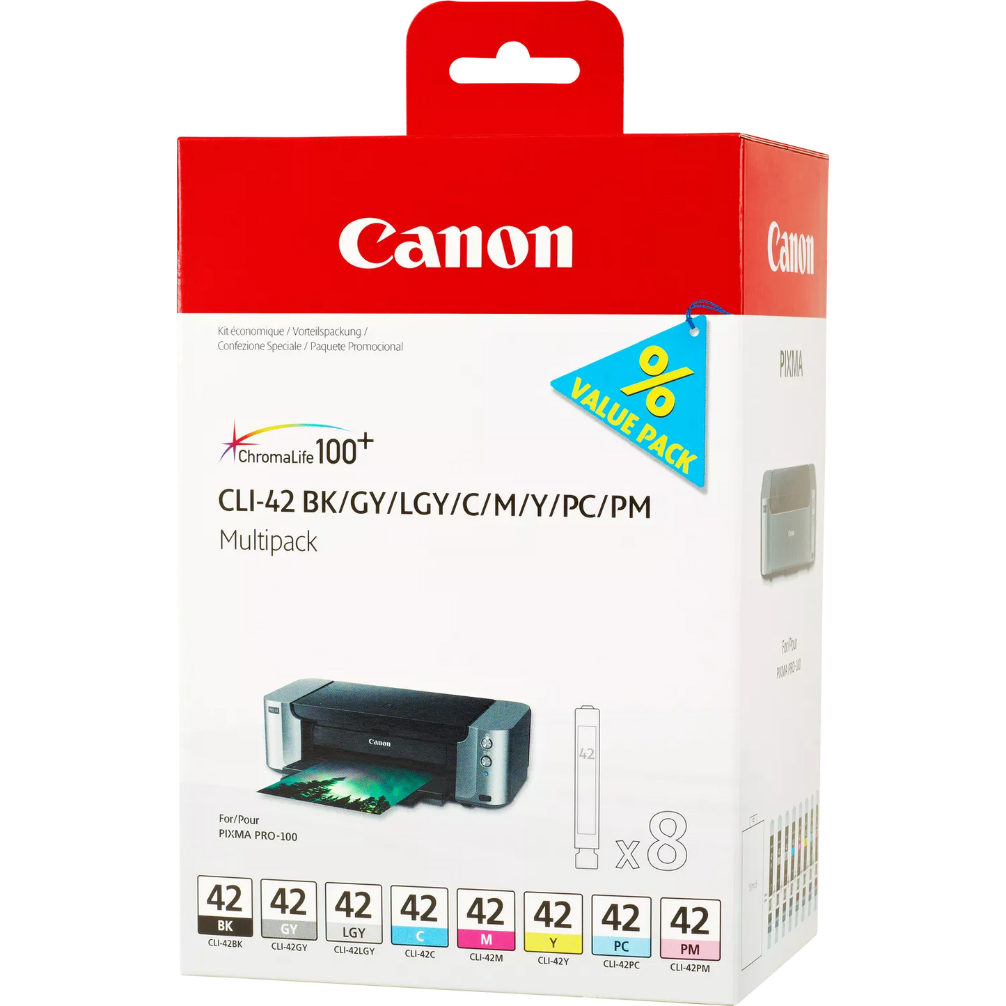 Genuine Canon CLI-42 BK/GY/LGY/C/M/Y/PC/PM 8 Ink Cartridge Multipack 6384B010