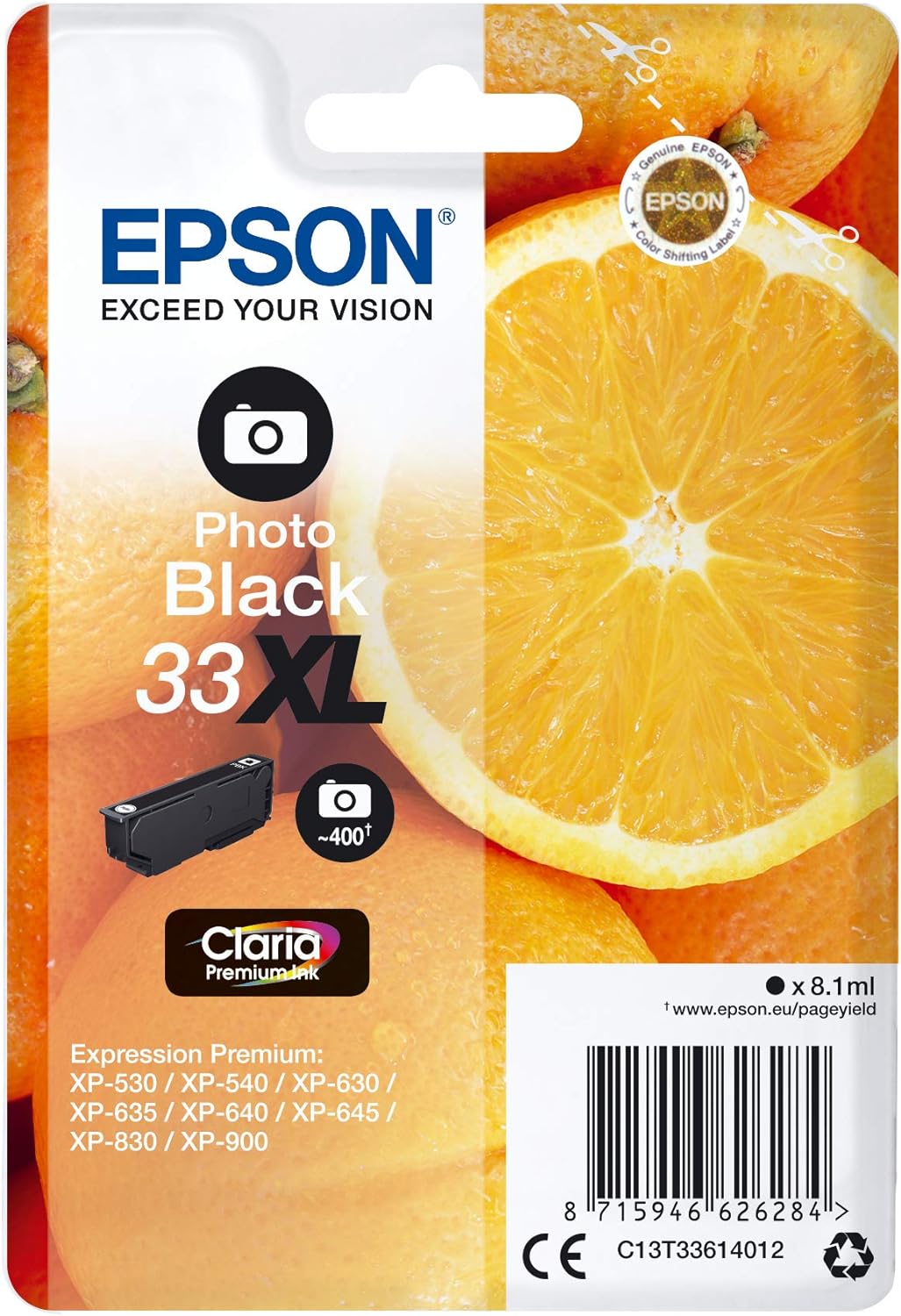 Genuine Epson 33XL Photo Black Ink Cartridge