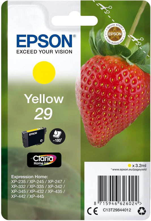 Genuine Epson 29 Yellow Ink Cartridge C13T29844012