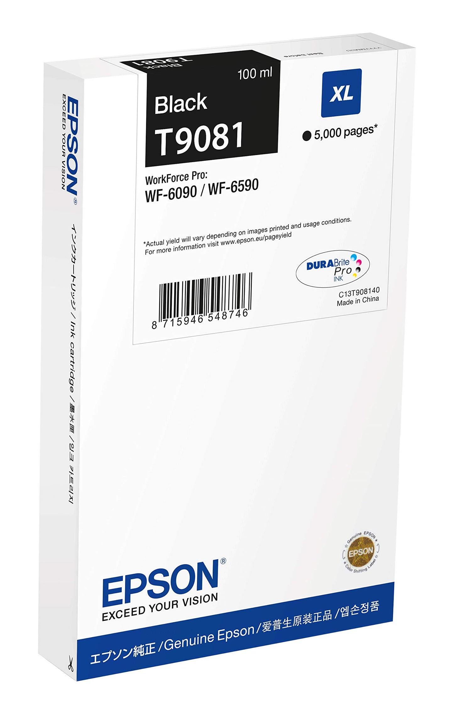 Genuine Epson T9081 Black Ink Cartridge