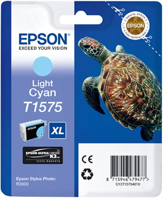 Genuine Epson T1575 Light Cyan Ink Cartridge