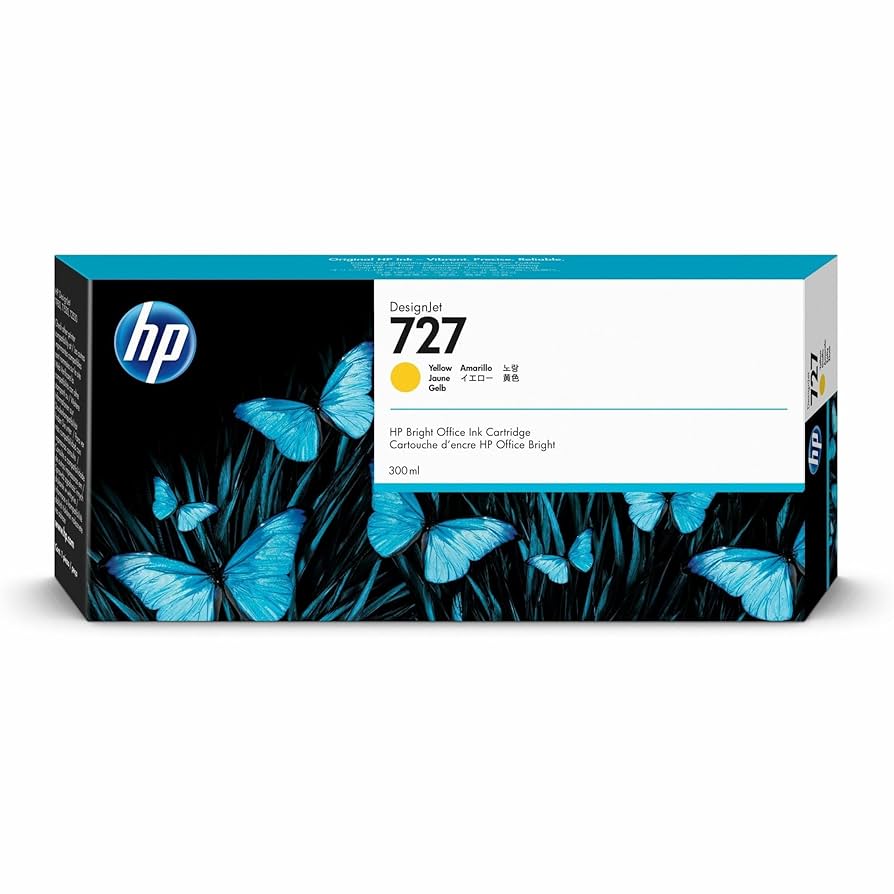 Genuine HP 727 Yellow Ink Cartridge F9J78A 300ml