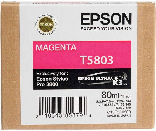 Genuine Epson T5803 Magenta Ink Cartridge C13T580300