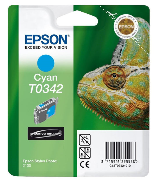 Genuine Epson T0342 Cyan Ink Cartridge