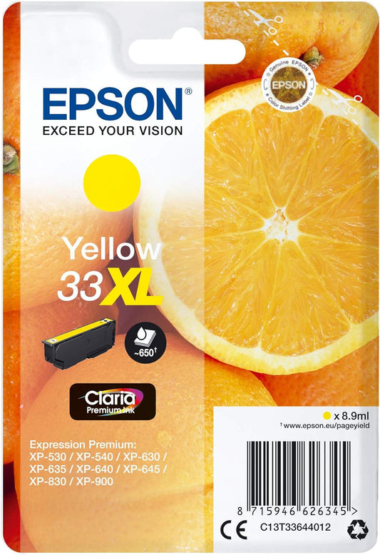 Genuine Epson 33XL Yellow Ink Cartridge