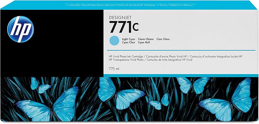 Genuine HP 771c Light Cyan Ink Cartridge B6Y12A