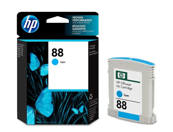 Genuine HP 88 Cyan Ink Cartridge C9386AE