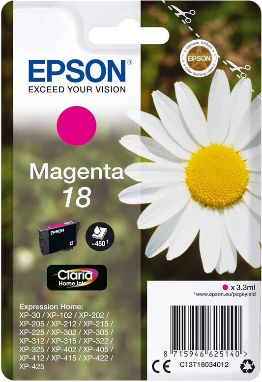 Genuine Epson 18 Magenta Ink Cartridge