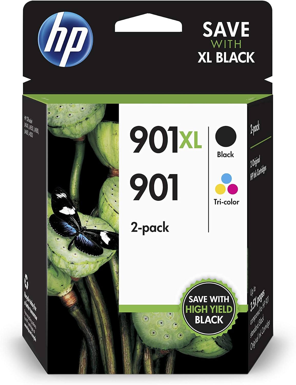 Genuine HP 901 XL Black + 901 Tri-Colour Twin Pack Ink Cartridges SD519AE