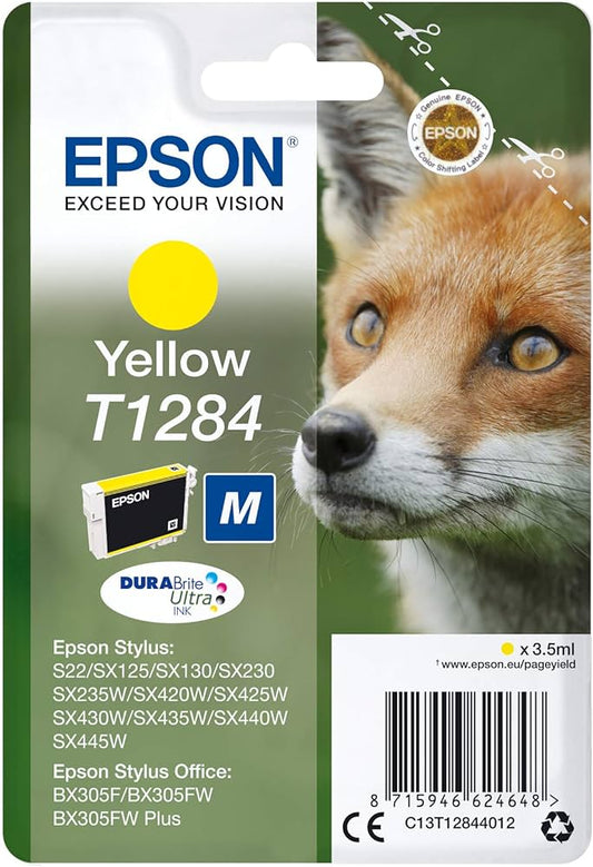 Genuine Epson T1284 Yellow Ink Cartridge C13T12844012