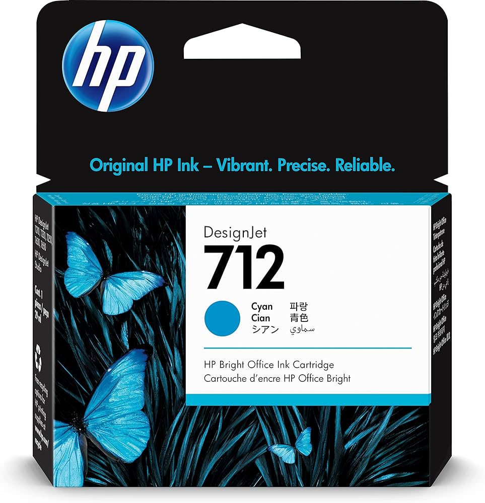 Genuine HP 712 Cyan Ink Cartridge