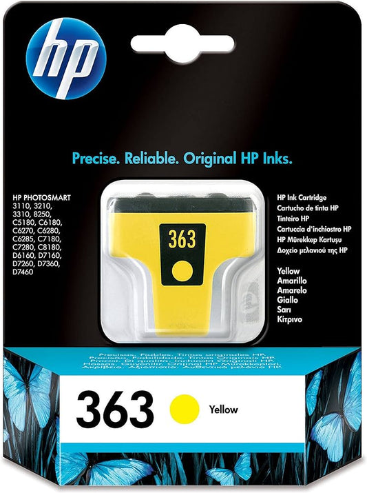 Genuine HP 363 Yellow Ink Cartridge