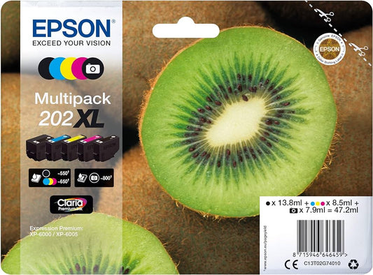 Genuine Epson 202XL 5 Ink Cartridge Multipack
