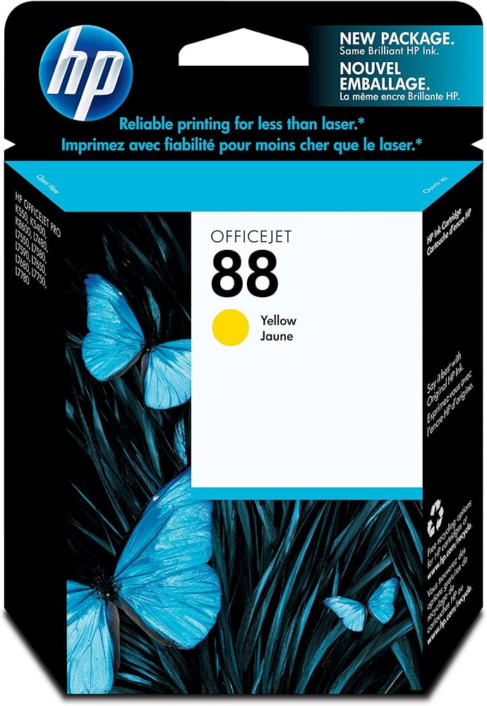 Genuine HP 88 Yellow Ink Cartridge C9388AE
