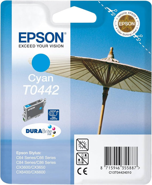 Genuine Epson T0442 Cyan Ink Cartridge