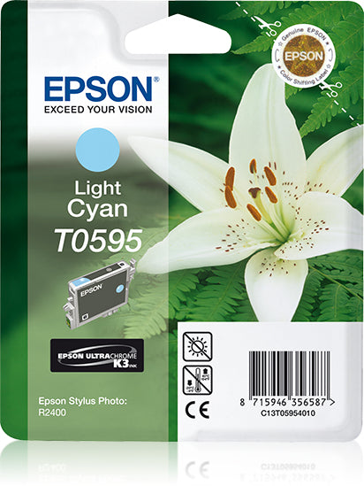Genuine Epson T0595 Light Cyan Ink Cartridge