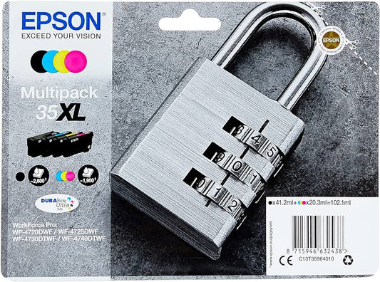 Genuine Epson 35XL Black/Cyan/Magenta/Yellow Ink Cartridge Multipack