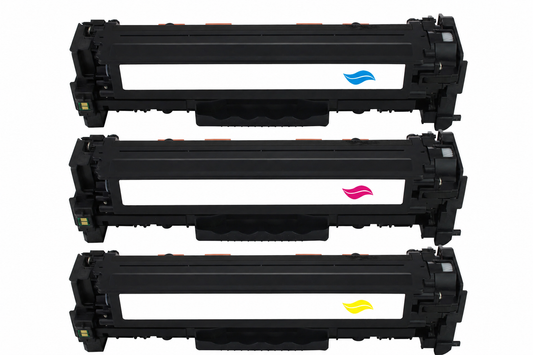 HP CE411A/CE412A/CE413A 305A Cyan/Magenta/Yellow Compatible Toners – Premium Replacement