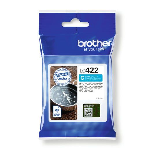 Genuine Brother LC422 Cyan Ink Cartridge