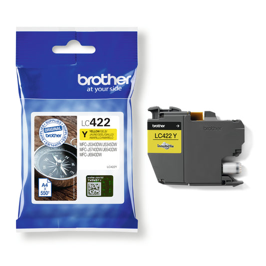 Genuine Brother LC422 Yellow Ink Cartridge