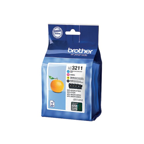 Genuine Brother LC3211 Black Cyan Magenta and Yellow Ink Cartridge Value Pack