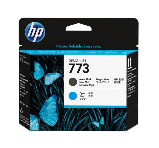 Genuine HP 773 Matte Black + Cyan Printhead C1Q20A