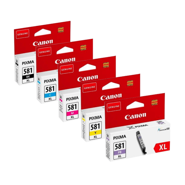 Genuine Canon CLI-581XL Black/Cyan/Magenta/Yellow/Photo Blue Ink Cartridge Multipack