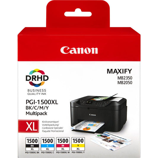 Canon Maxify 4-Pack PGI-1500XL Black/Cyan/Magenta/Yellow Ink Cartridges