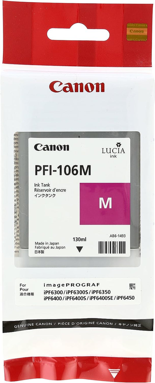 Genuine Canon PFI-106M Magenta Ink Cartridge ‎6623B001