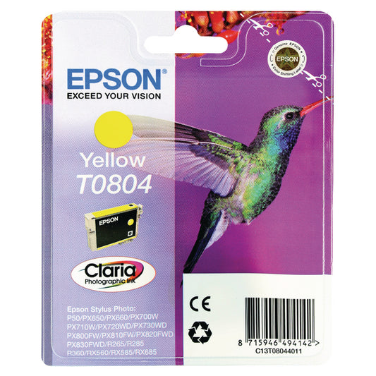Genuine Epson T0804 Yellow Ink Cartridge