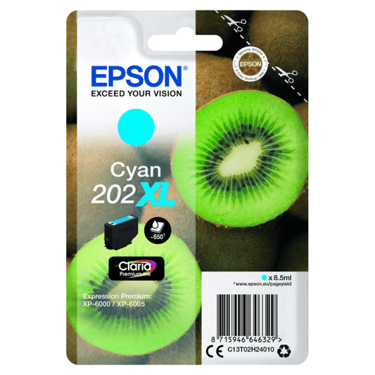Genuine Epson 202XL Cyan Ink Cartridge