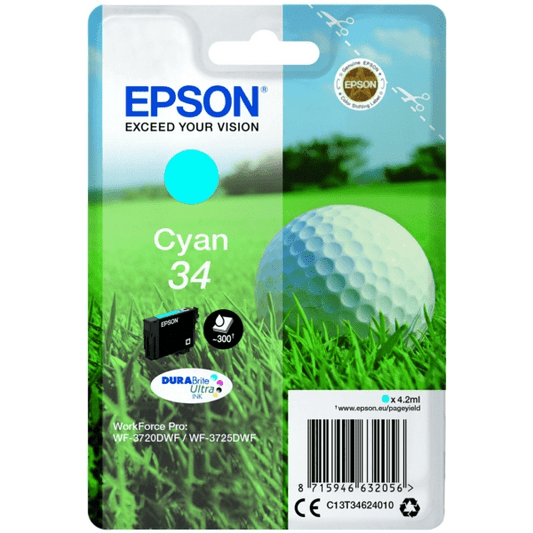 Genuine Epson 34 Cyan Ink Cartridge
